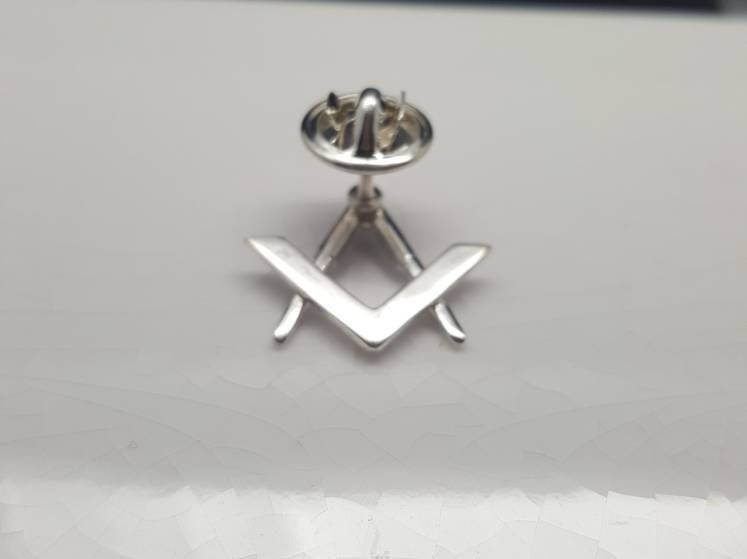 Sterling Silver Masonic Lapel Pin, Freemasonry Symbol, Men's Gift idea, unisex gift idea,