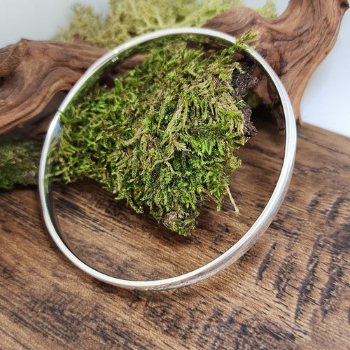 5mm Sterling Silver Court shaped bangle, made to order, Ladies bangle, Bracelet, Silver bangle, Gents bangle, Unisex,  Slave bangle, Stackable bangle