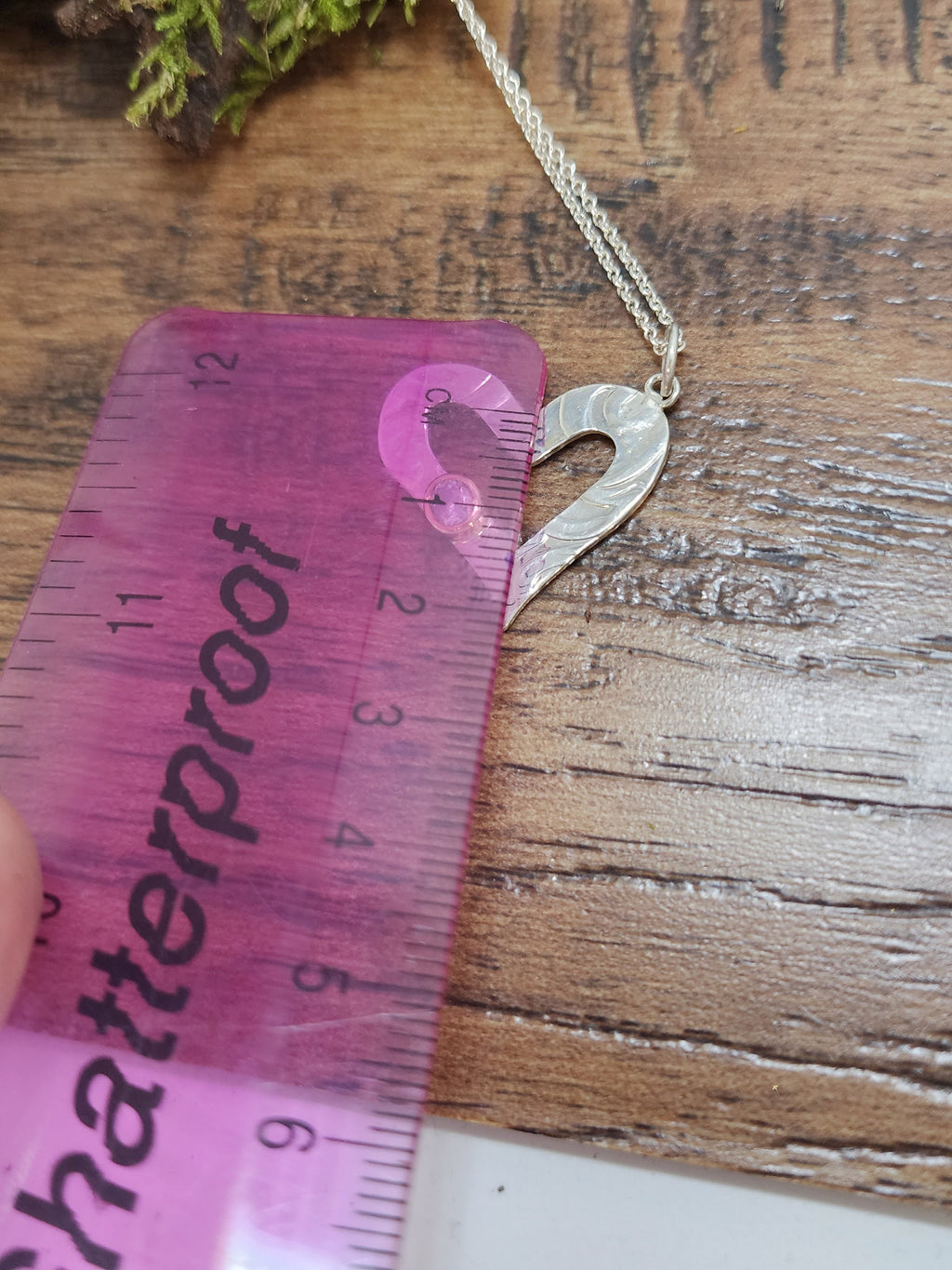 Silver textured open heart pendant with salt and pepper diamond, Diamond pendant, Christmas Gift, April Birthstone, Handmade, Birthday, Ready to post