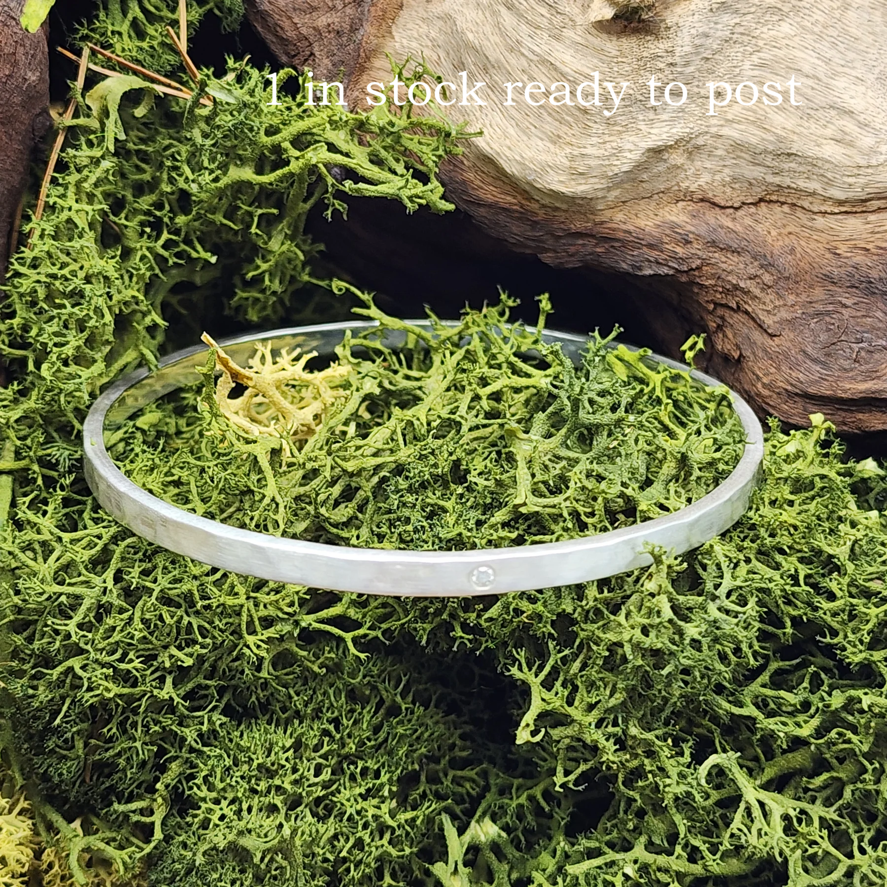 Silver Moissanite bangle, Made to Order, diamond alternative, birthday gift, April birthstone, Mothers Day, Valentine's, Thankyou gift idea