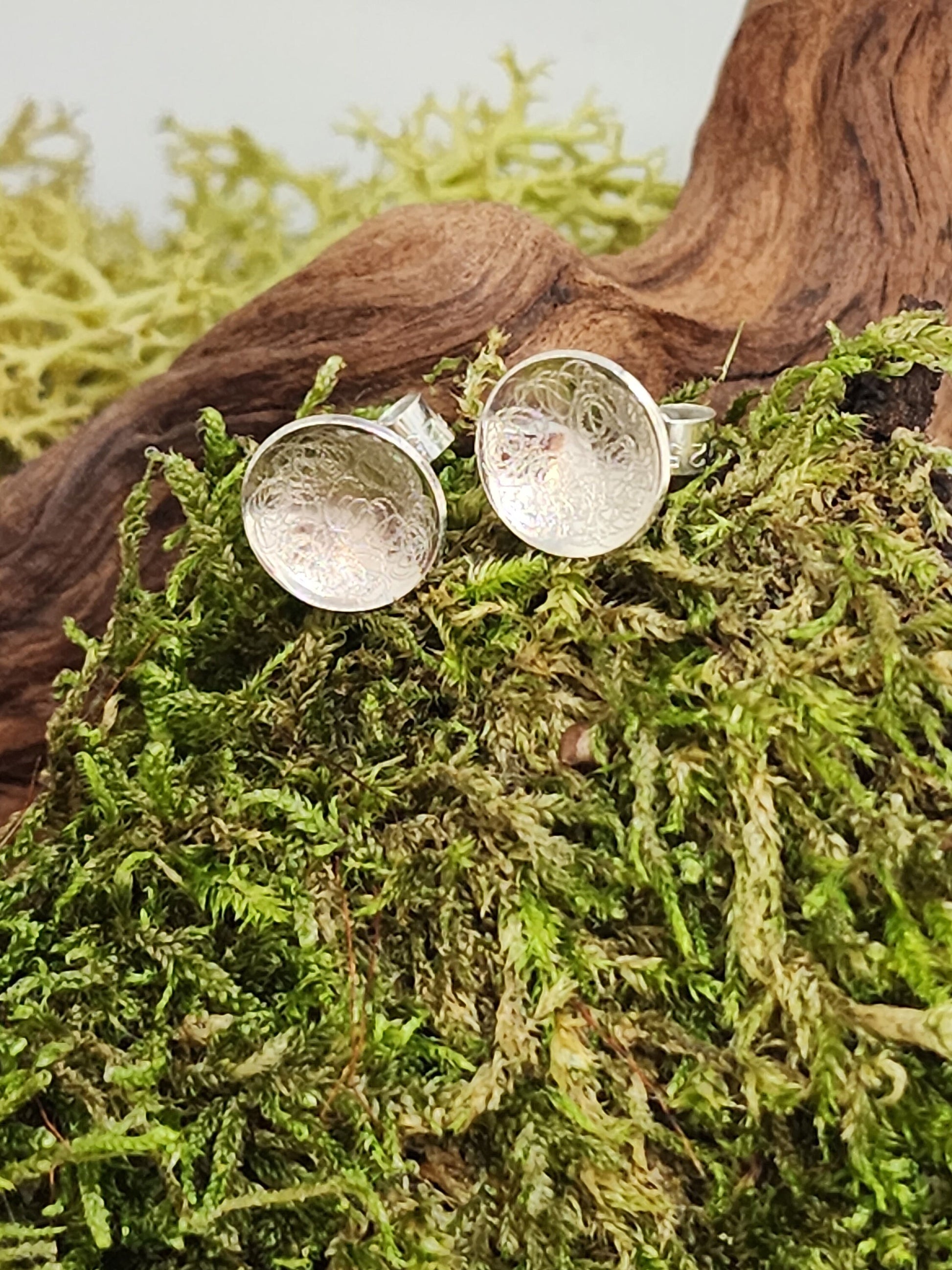 Domed stud earrings, circle, inverted dome studs, sterling silver earrings, gift for her, stocking filler, birthday gift, women, stocking stuffer