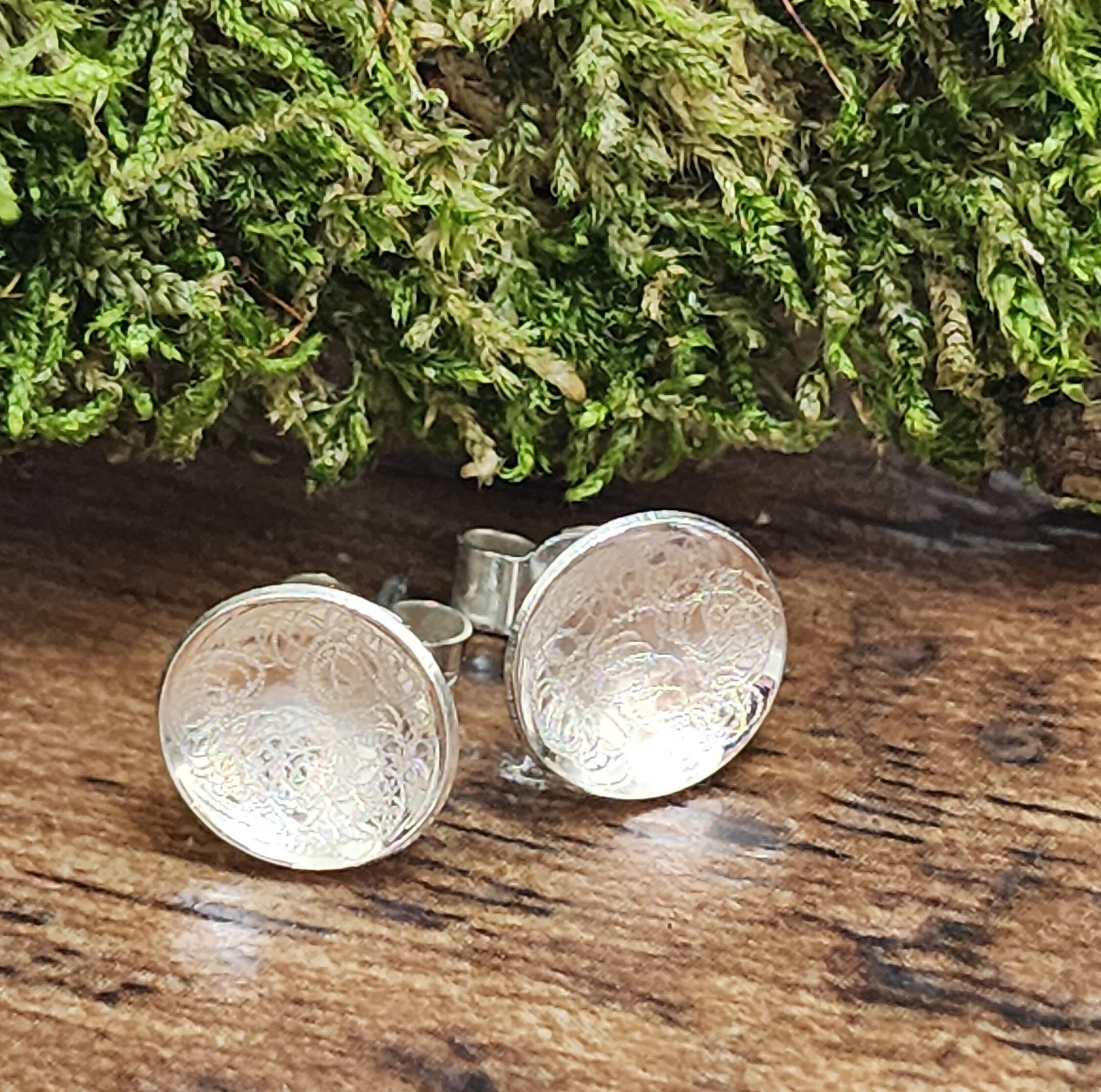 Domed stud earrings, circle, inverted dome studs, sterling silver earrings, gift for her, stocking filler, birthday gift, women, stocking stuffer