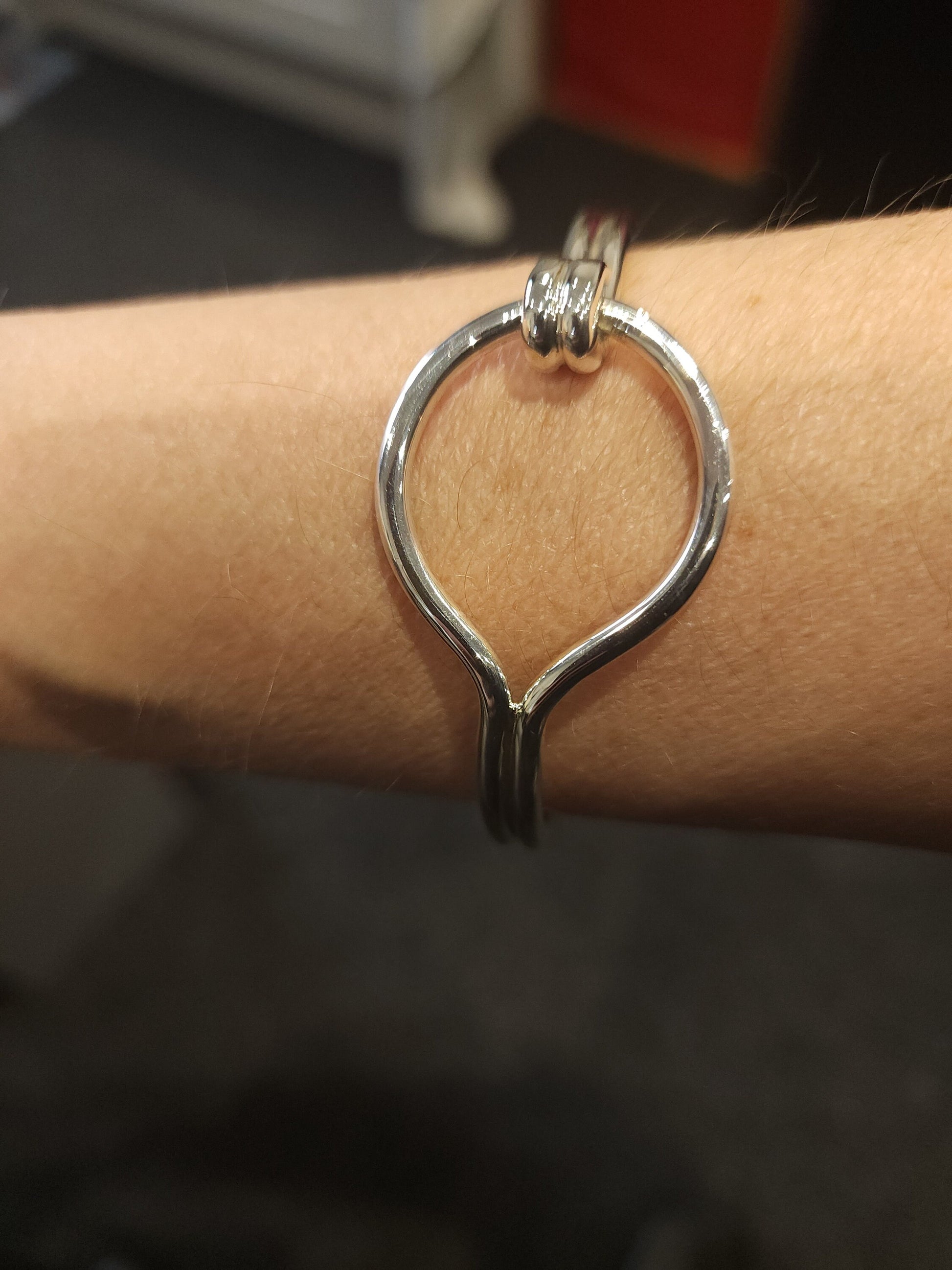 Sterling Silver Sussex Loop Bangle: Bronze Age Inspired Jewelry, historical jewellery, Handcrafted bangle, Sussex loop