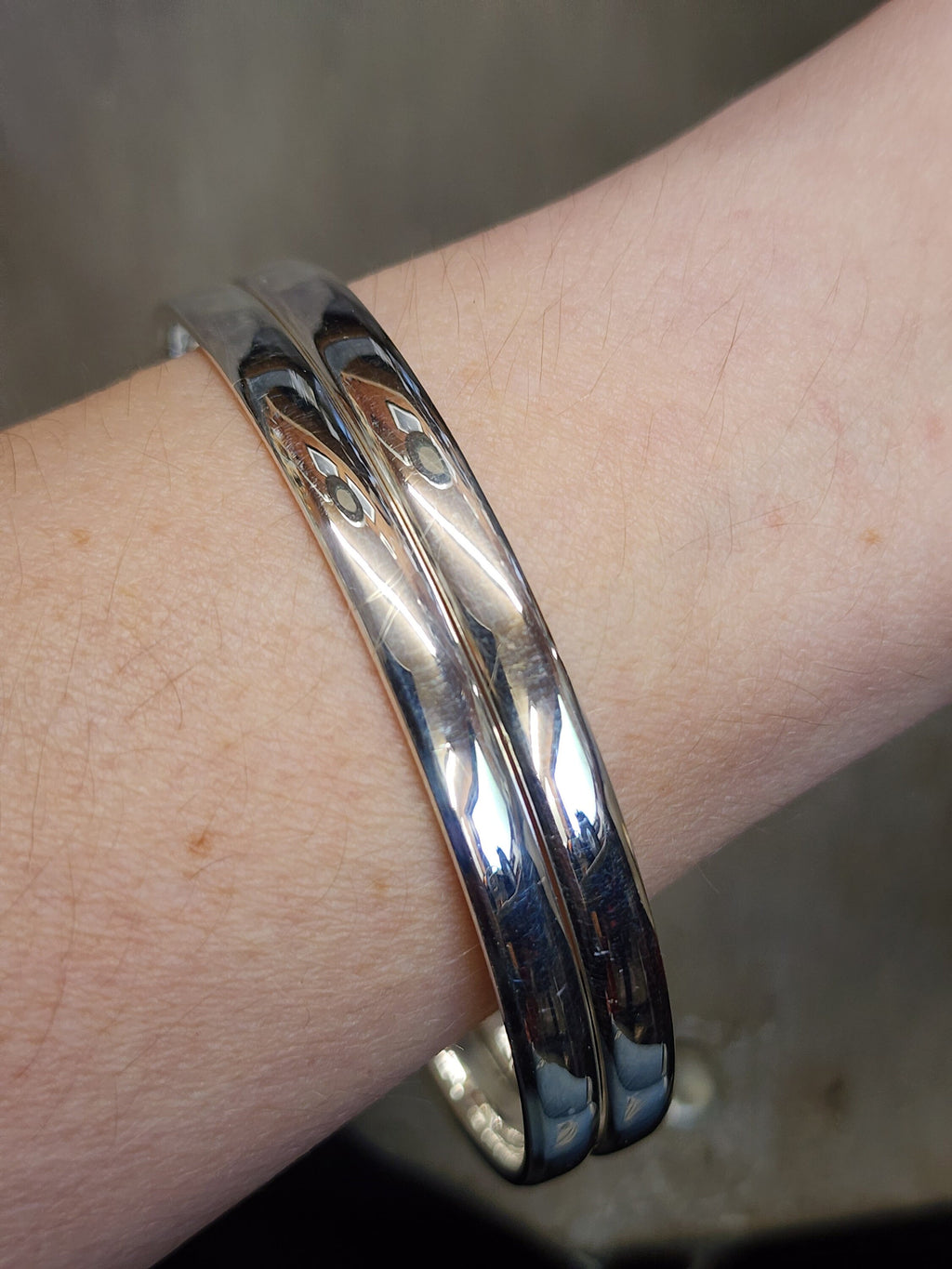 5mm Sterling Silver Court shaped bangle, made to order, Ladies bangle, Bracelet, Silver bangle, Gents bangle, Unisex,  Slave bangle, Stackable bangle