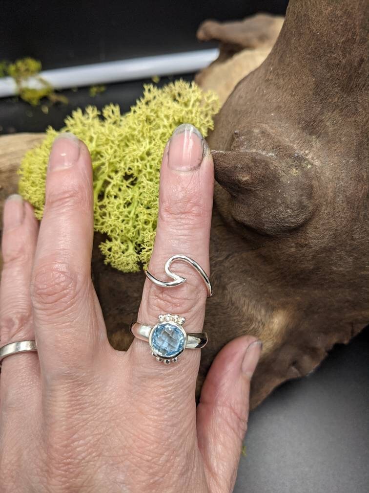 Handmade Sterling Silver Wave Ring, Ocean Jewelry, Surfer Gift