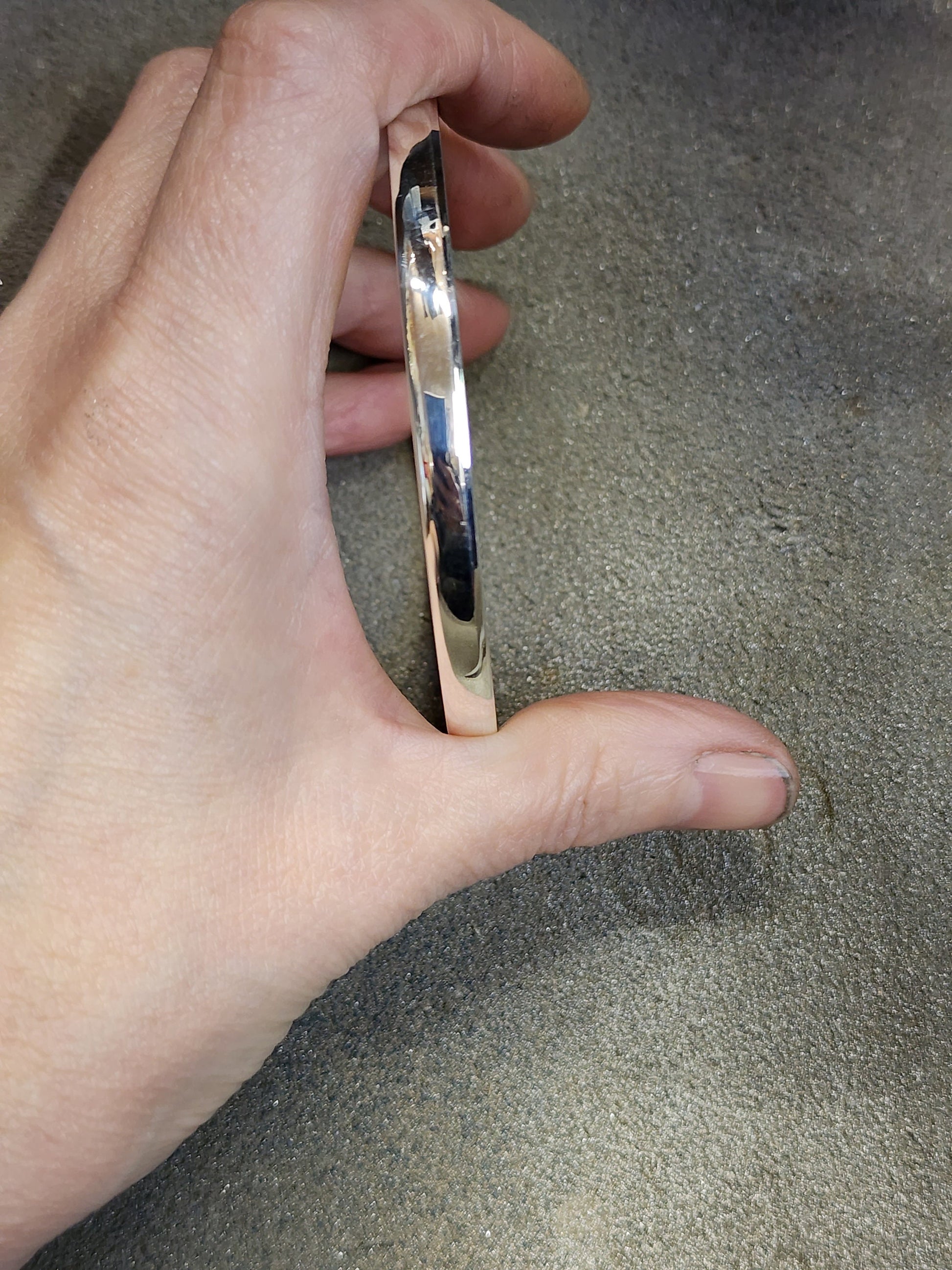 5mm Sterling Silver Court shaped bangle, made to order, Ladies bangle, Bracelet, Silver bangle, Gents bangle, Unisex,  Slave bangle, Stackable bangle