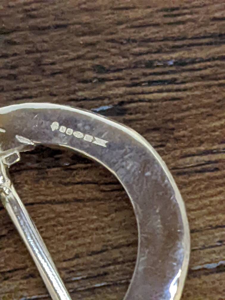 Sterling silver Brooch, medieval annular, historical jewellery, scarf brooch, handmade, hallmarked, circle, history, anniversary, birthday,