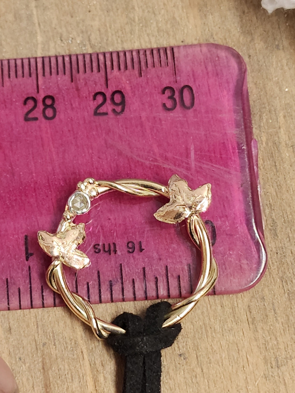 Gold and Rose Cut Diamond Ivy wreath pendant, made to order necklace, woodland themed pendant,  Forest gift, Ivy leaf, Hedera, Fae, Graduation