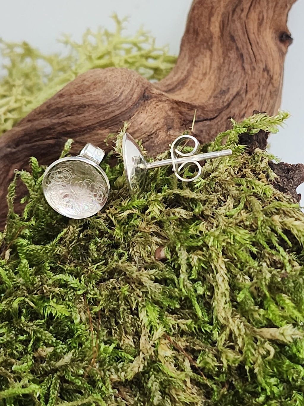 Domed stud earrings, circle, inverted dome studs, sterling silver earrings, gift for her, stocking filler, birthday gift, women, stocking stuffer