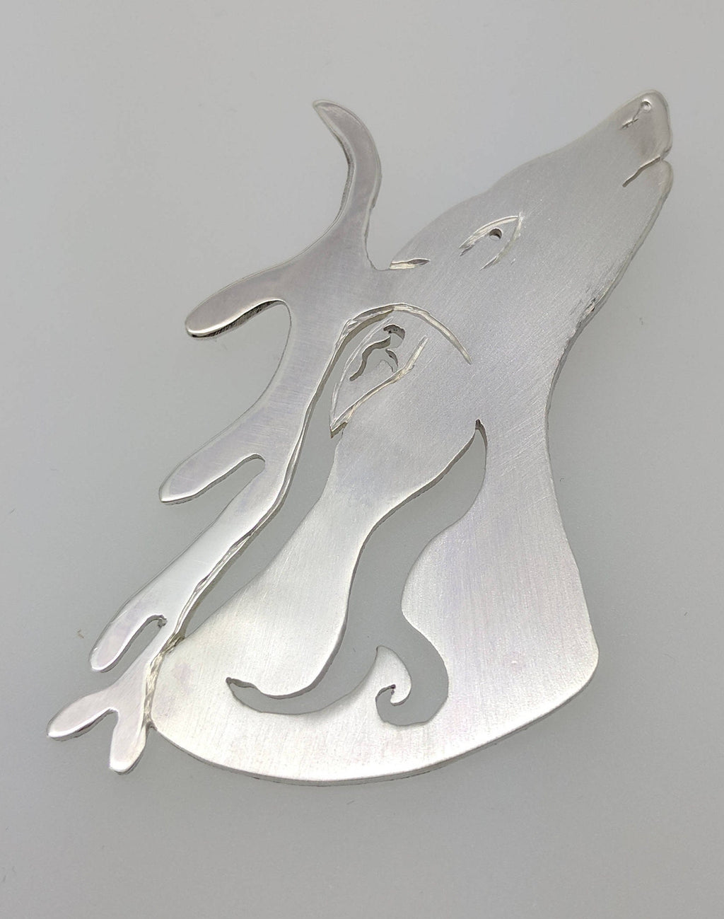 Hand pierced Sterling Silver Celtic Stag Pendant, In Stock, Statement Jewellery