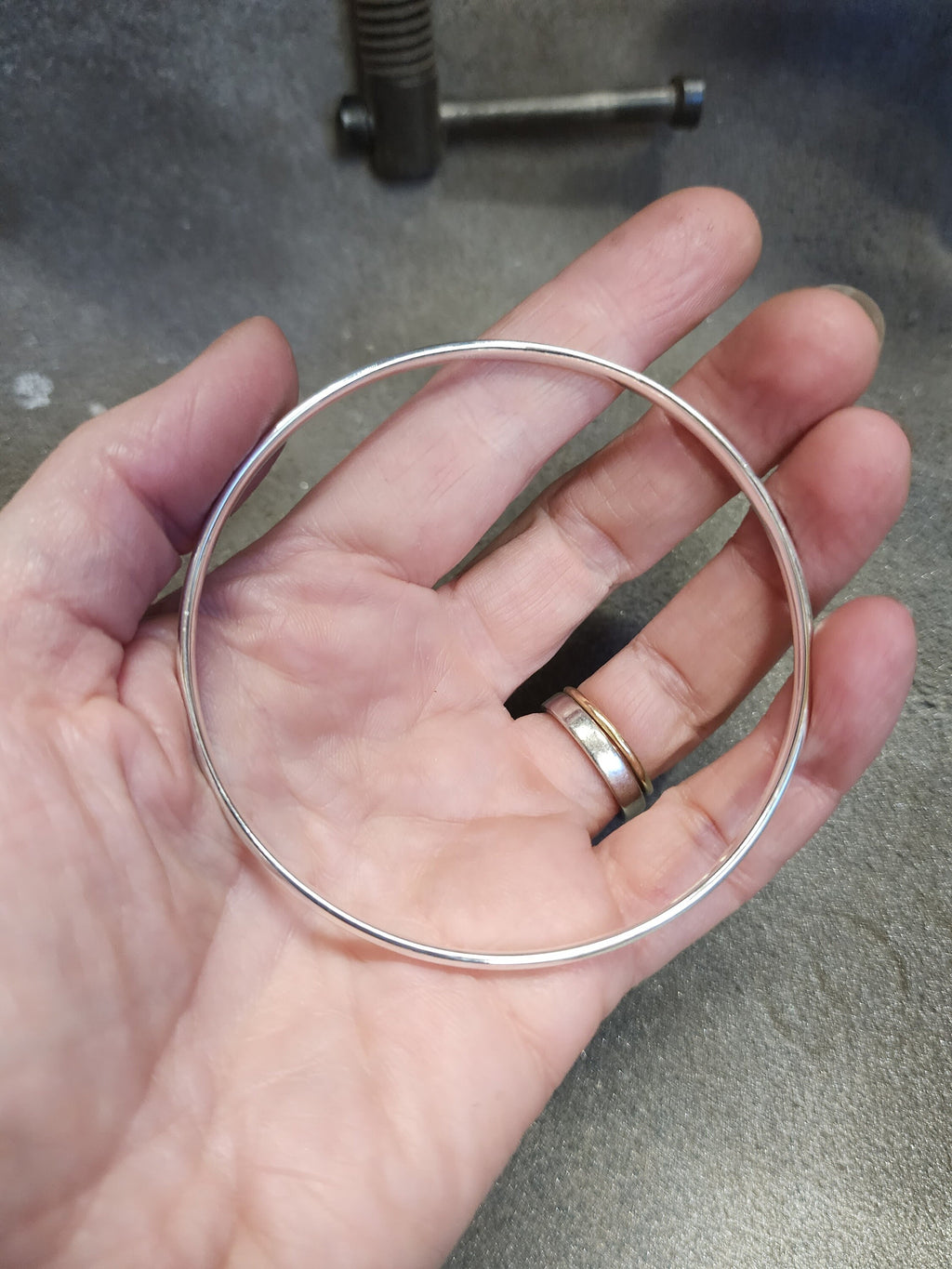 3.5mm Sterling Silver Court shaped Bangle, Ladies Bangle, Bracelet, Silver Bangle, Gents bangle, Unisex,  Slave bangle, Stackable bangle