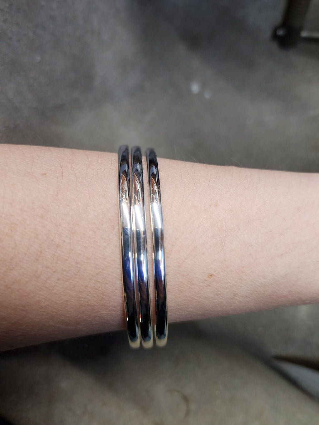 3.5mm Sterling Silver Court shaped Bangle, Ladies Bangle, Bracelet, Silver Bangle, Gents bangle, Unisex,  Slave bangle, Stackable bangle