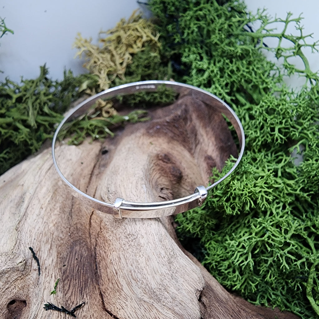 Handmade Expandable Sterling Silver baby bangle (made to order in 2-4 weeks) Full UK hallmarks, Free engraving and UK postage