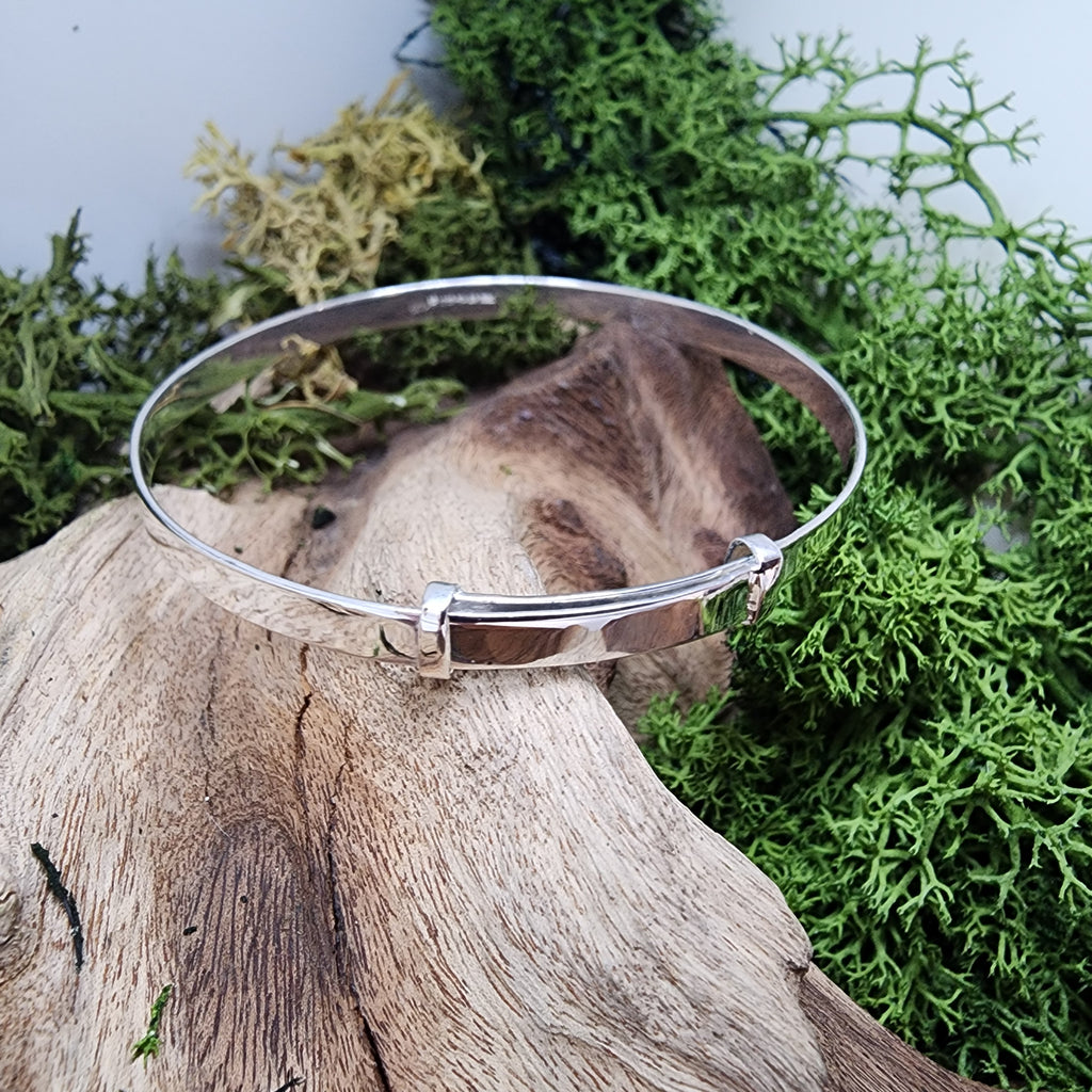 Handmade Expandable Sterling Silver baby bangle (made to order in 2-4 weeks) Full UK hallmarks, Free engraving and UK postage