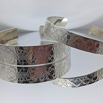 Lace Imprint Bangles, beautiful lace gift, bridal, birthday, made to order