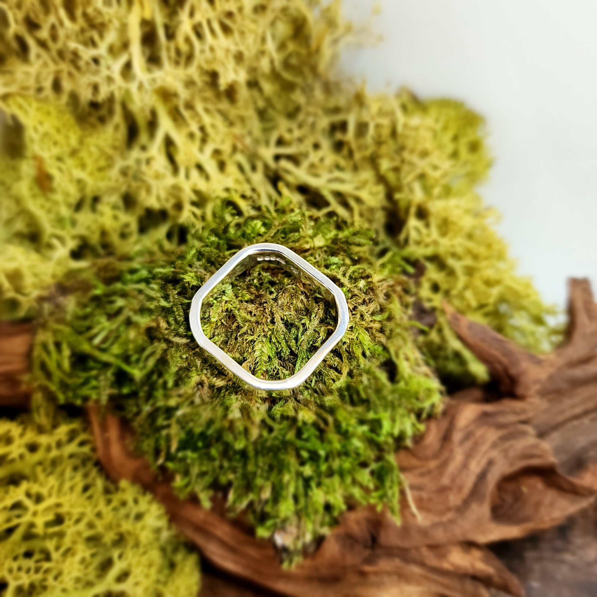 Square silver band ring, hammered ring, square wedding ring, Made to Order only, alternative wedding, promise, engagement, hammered, textured silver, shape