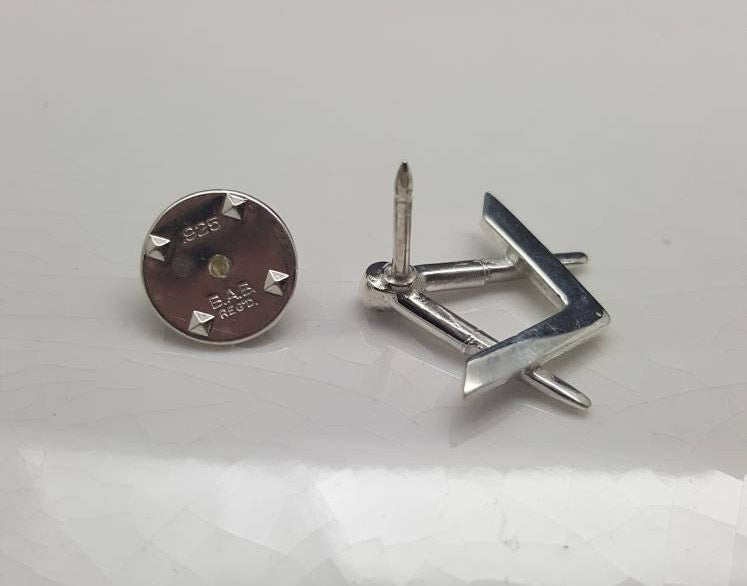 Sterling Silver Masonic Lapel Pin, Freemasonry Symbol, Men's Gift idea, unisex gift idea,