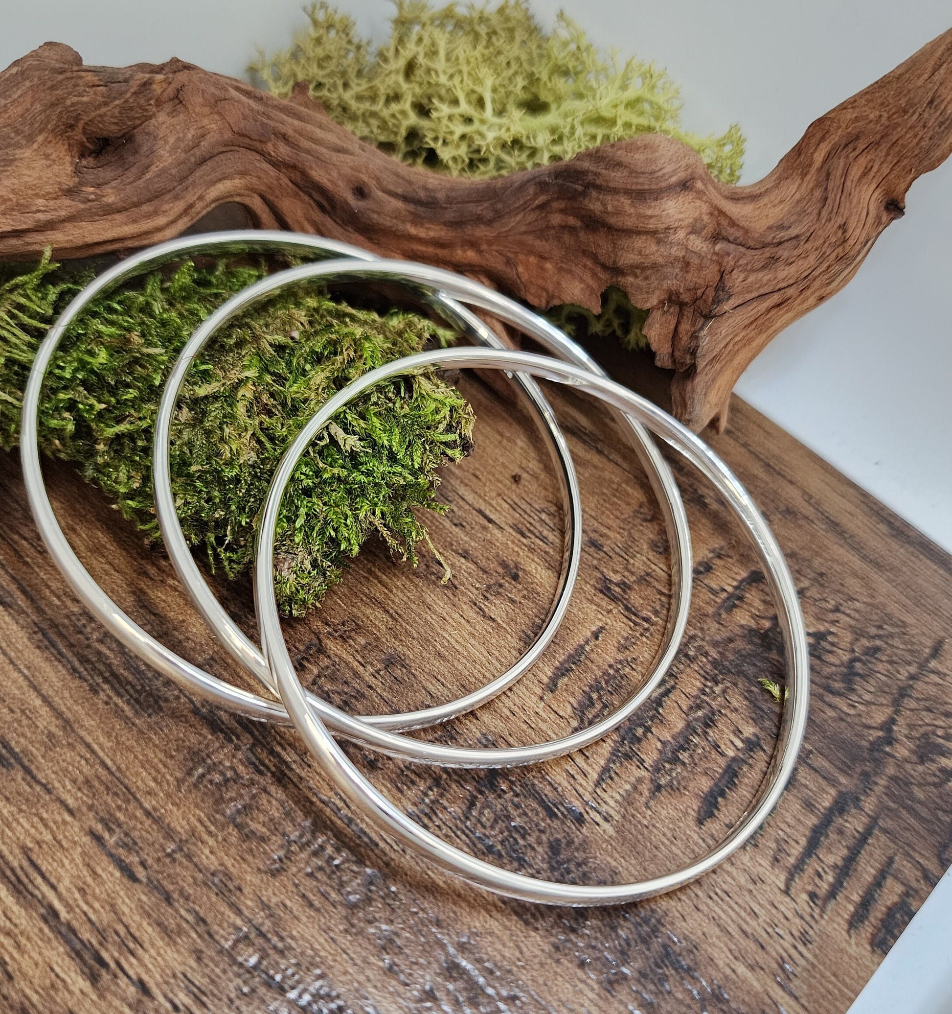 3.5mm Sterling Silver Court shaped Bangle, Ladies Bangle, Bracelet, Silver Bangle, Gents bangle, Unisex,  Slave bangle, Stackable bangle