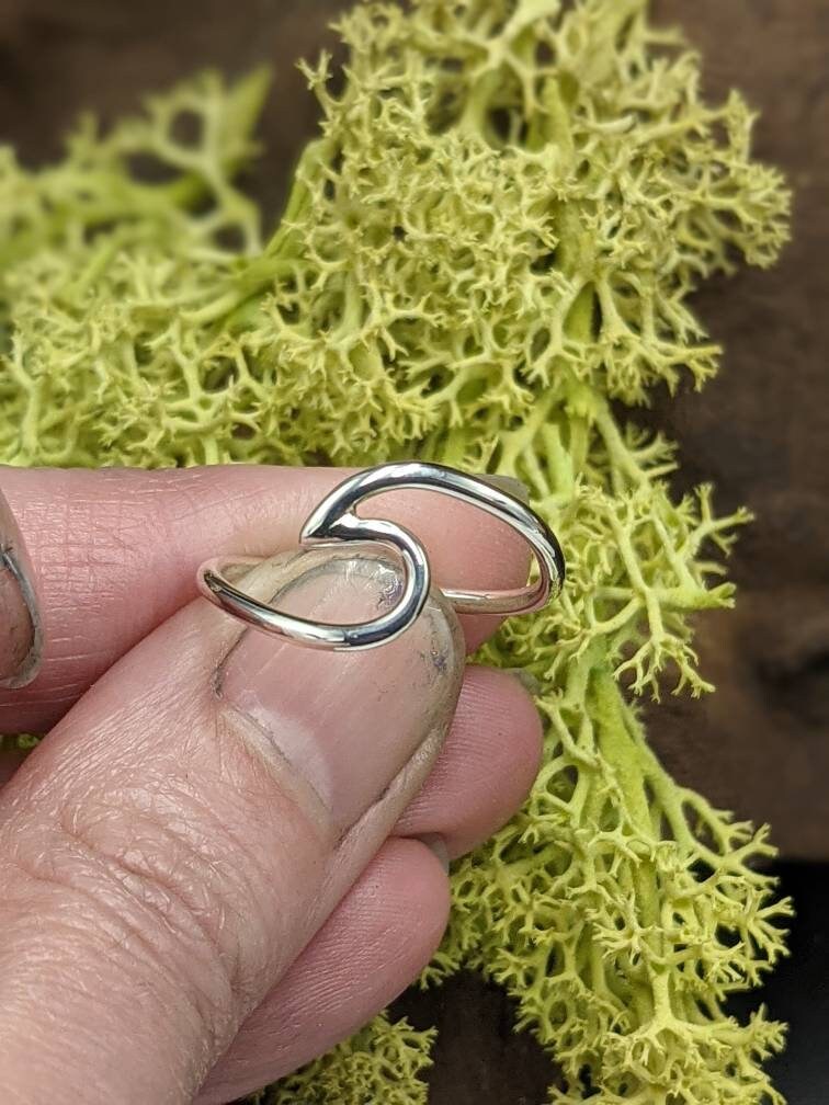 Handmade Sterling Silver Wave Ring, Ocean Jewelry, Surfer Gift