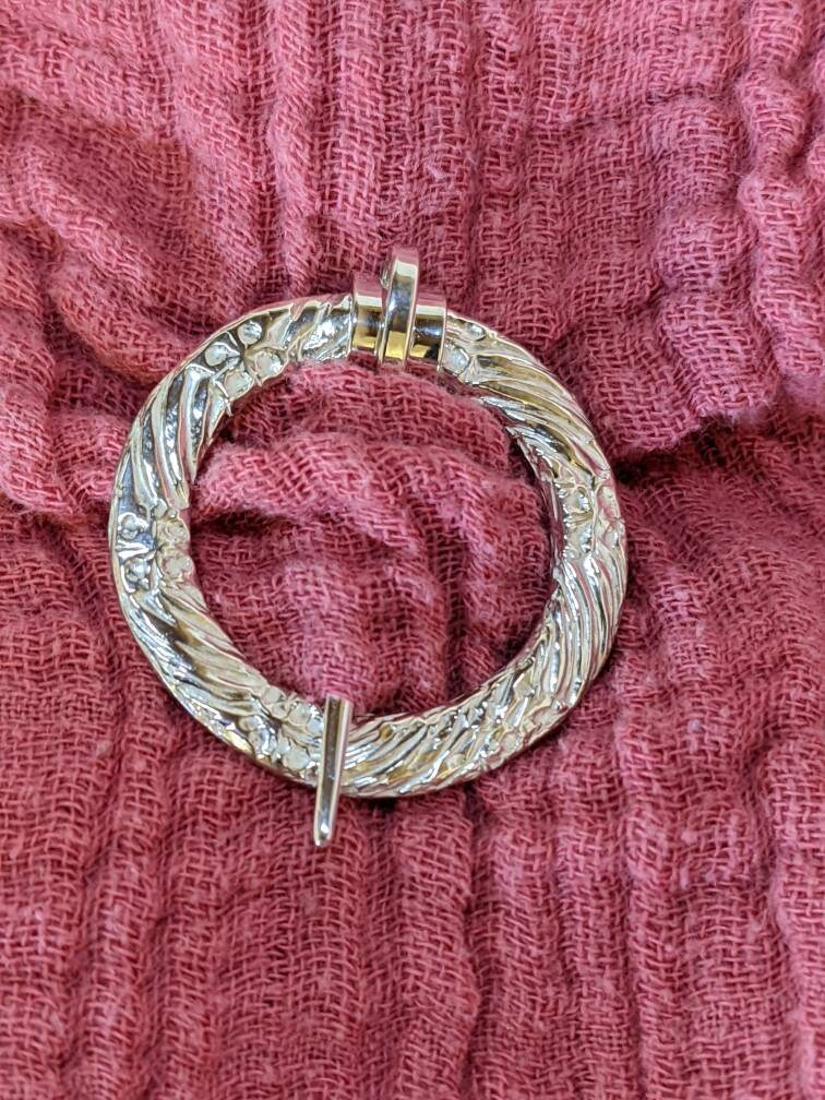 Sterling silver Brooch, medieval annular, historical jewellery, scarf brooch, handmade, hallmarked, circle, history, anniversary, birthday,