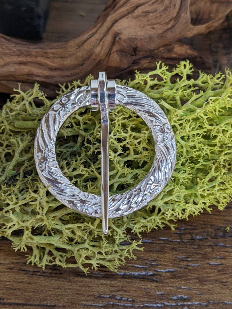 Sterling silver Brooch, medieval annular, historical jewellery, scarf brooch, handmade, hallmarked, circle, history, anniversary, birthday,