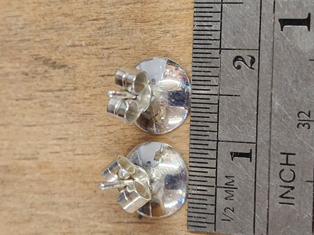 Domed stud earrings, circle, inverted dome studs, sterling silver earrings, gift for her, stocking filler, birthday gift, women, stocking stuffer