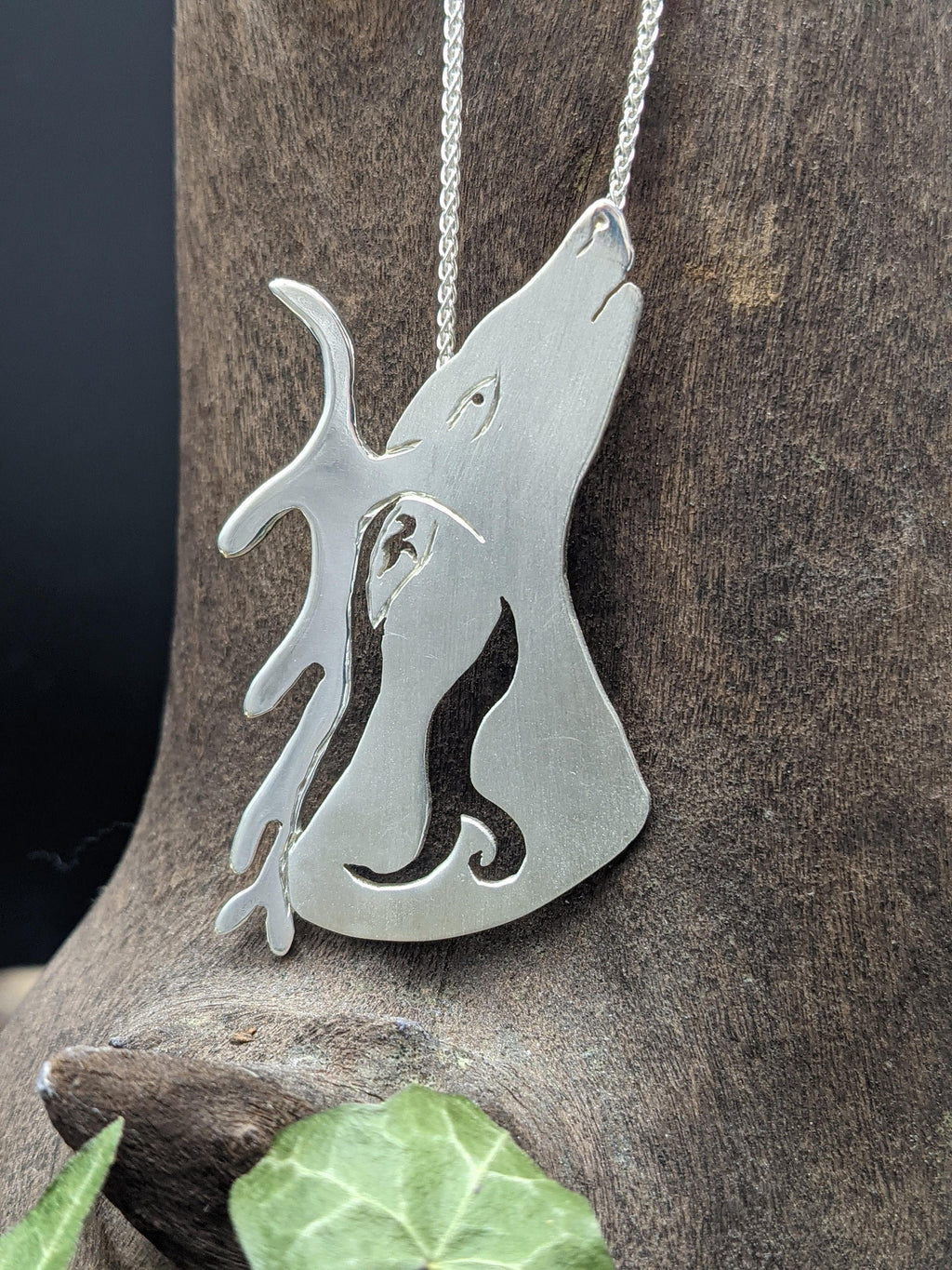 Hand pierced Sterling Silver Celtic Stag Pendant, In Stock, Statement Jewellery