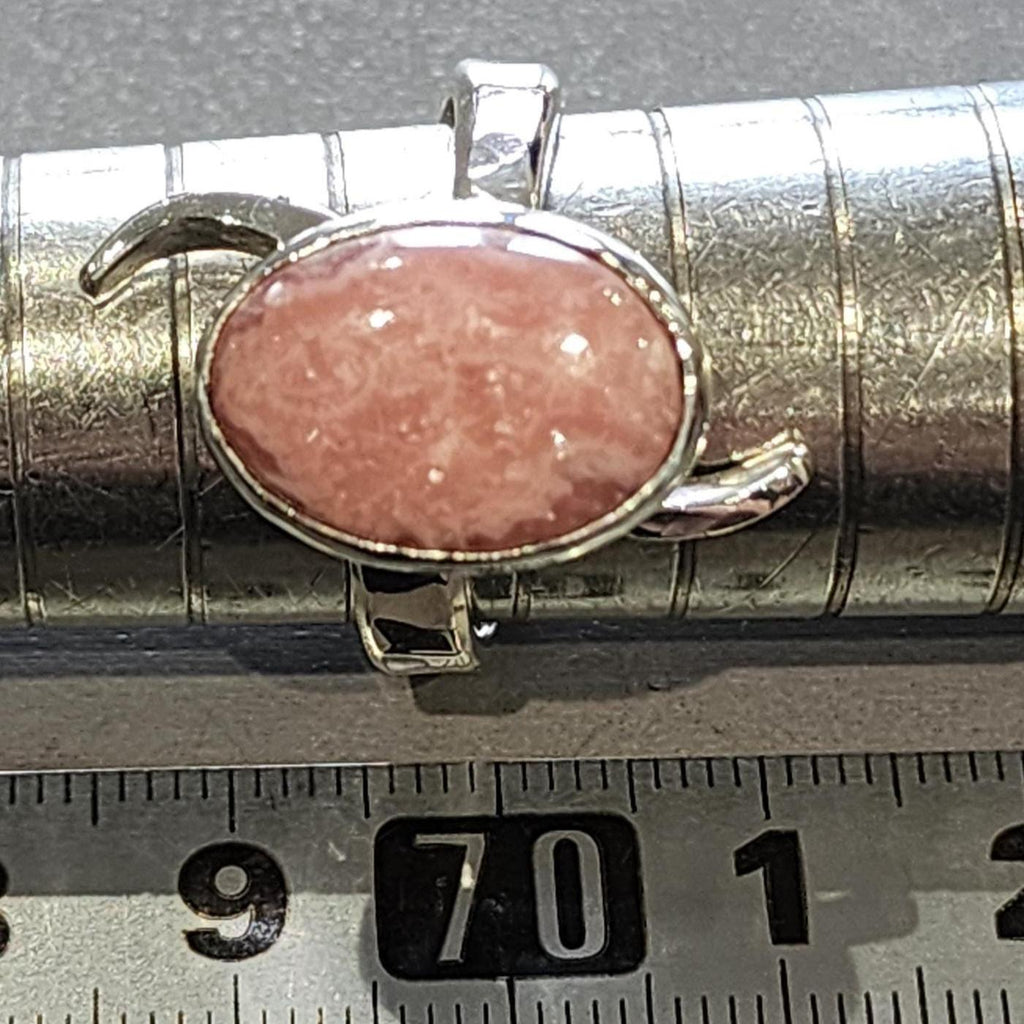 Rhodochrosite sterling silver ring, One off, In Stock, pink gem, boho statement, Artisan, Healing crystal, spiritual gift idea, energy stone, Natural oval gem