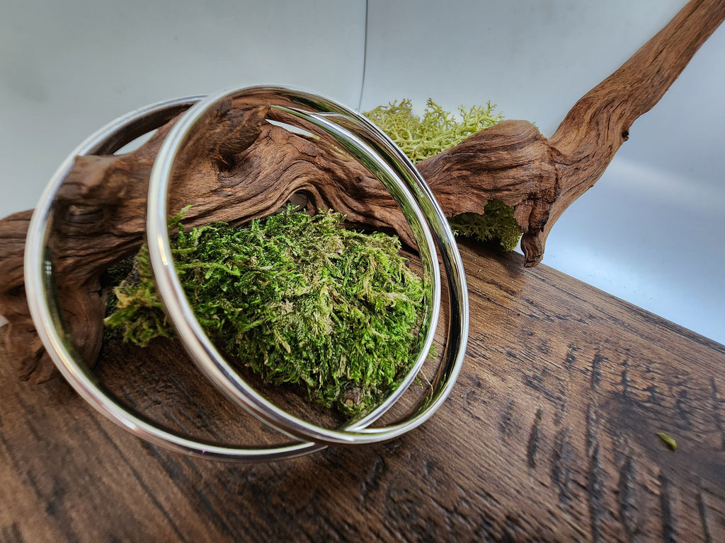 5mm Sterling Silver Court shaped bangle, made to order, Ladies bangle, Bracelet, Silver bangle, Gents bangle, Unisex,  Slave bangle, Stackable bangle