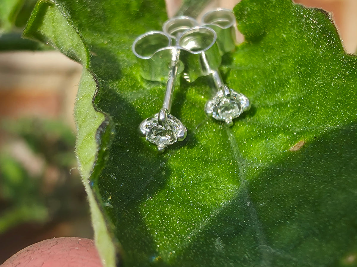 Sterling Silver 2.5mm Lab Grown Diamond Stud Earrings