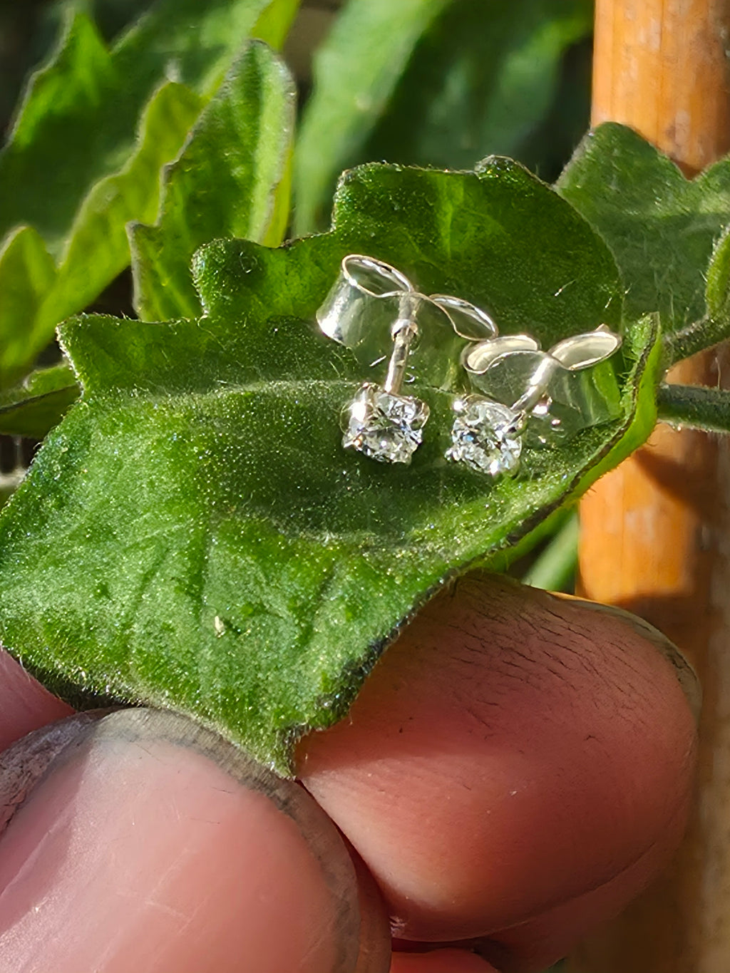 Sterling Silver 2.5mm Lab Grown Diamond Stud Earrings