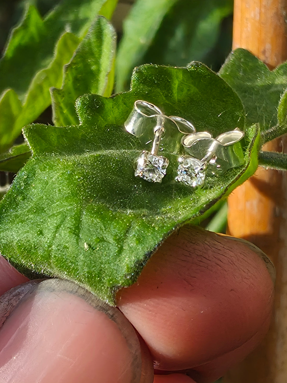 Sterling Silver 2.5mm Lab Grown Diamond Stud Earrings