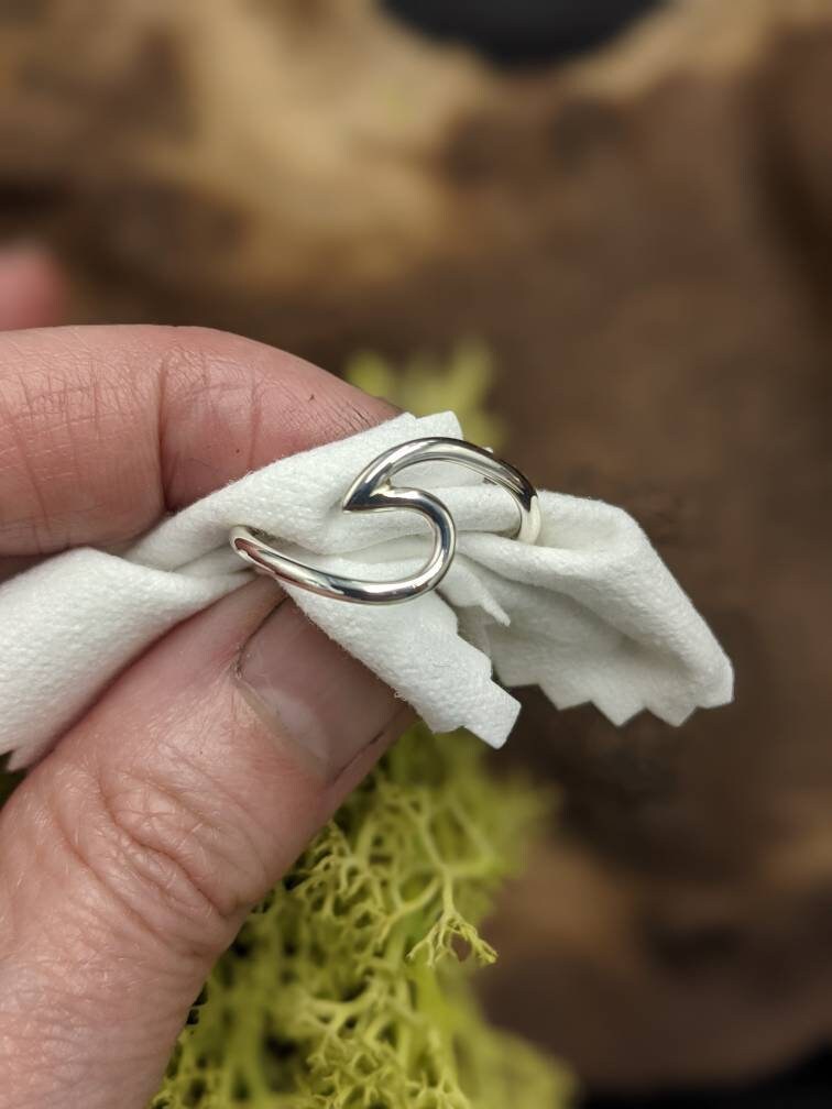 Handmade Sterling Silver Wave Ring, Ocean Jewelry, Surfer Gift