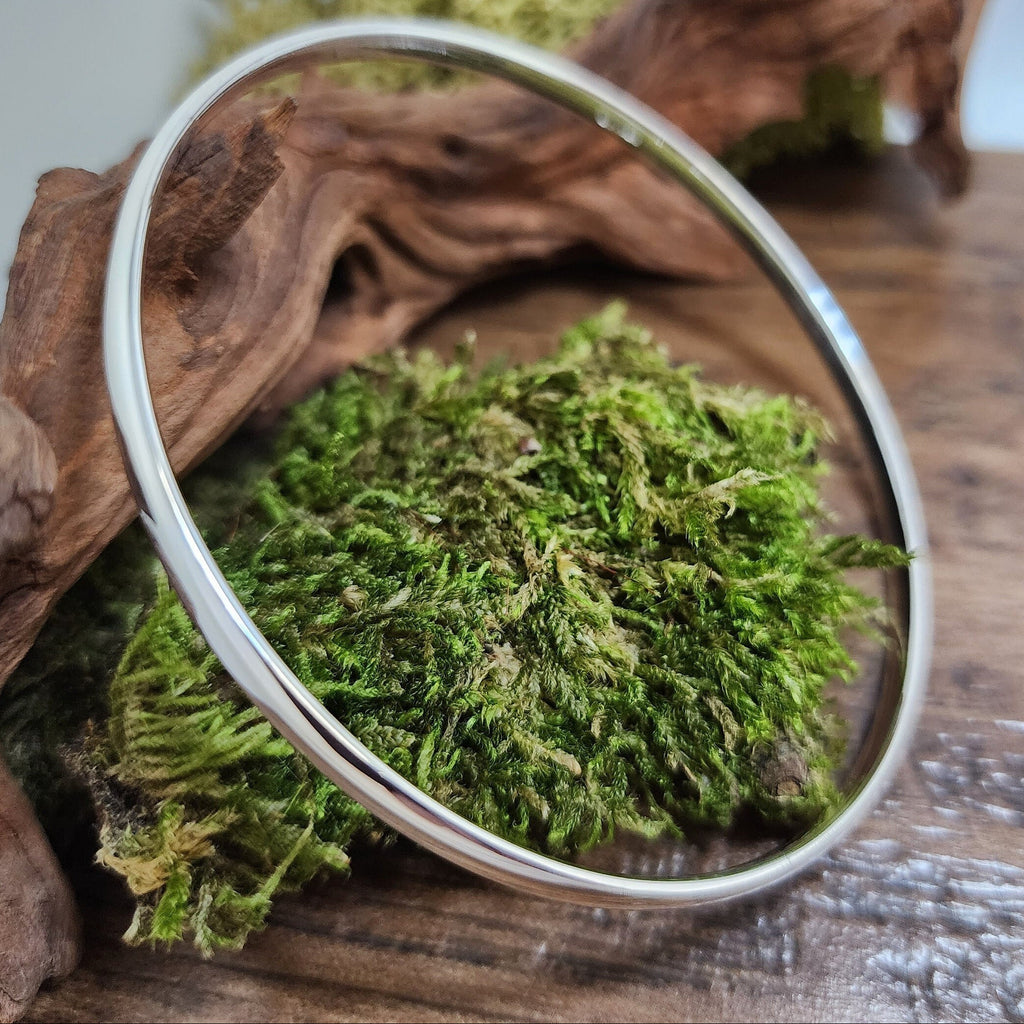 3.5mm Sterling Silver Court shaped Bangle, Ladies Bangle, Bracelet, Silver Bangle, Gents bangle, Unisex,  Slave bangle, Stackable bangle