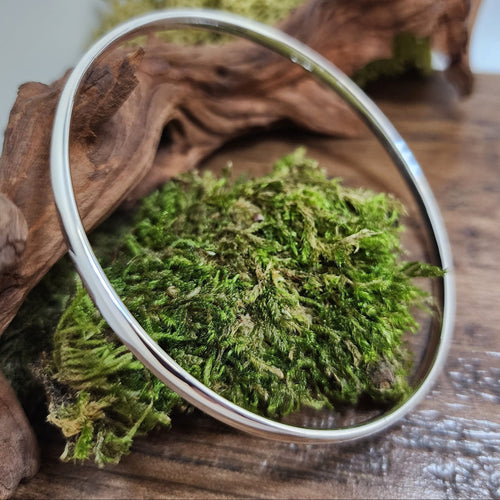 3.5mm Sterling Silver Court shaped Bangle, Ladies Bangle, Bracelet, Silver Bangle, Gents bangle, Unisex,  Slave bangle, Stackable bangle