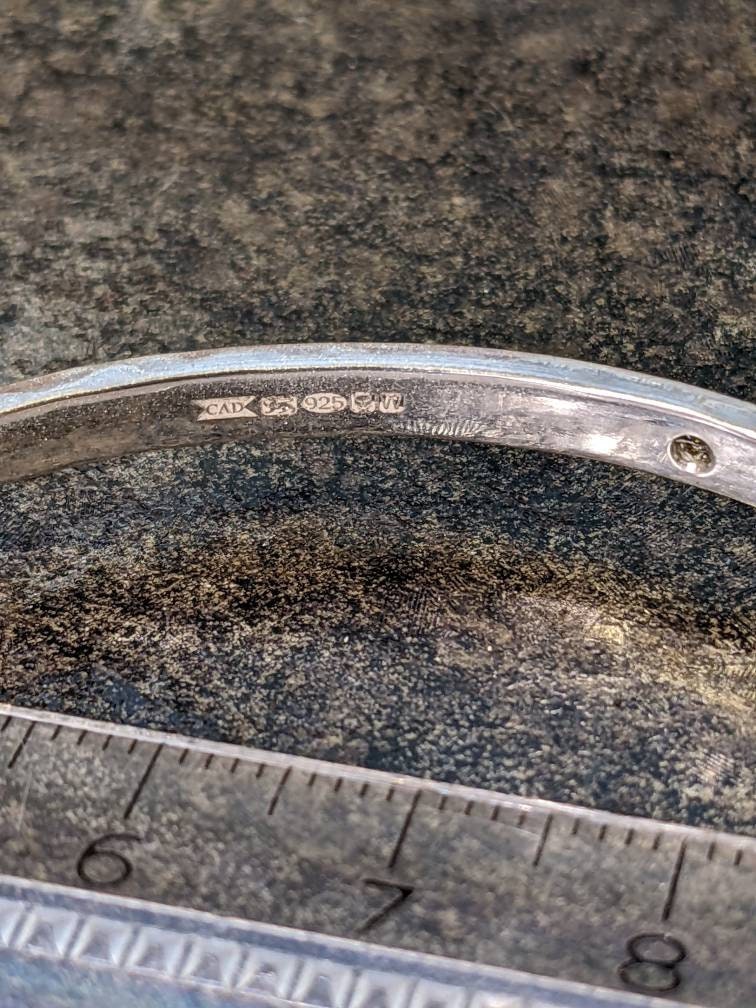 Silver Bangle, Made to order Moissanite bangle,  diamond alternative, birthday gift, April birthstone, Mothers Day, Valentine's, Thankyou gift idea