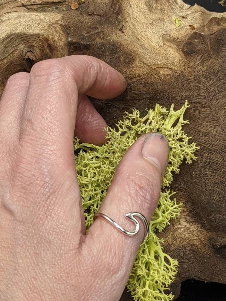 Handmade Sterling Silver Wave Ring, Ocean Jewelry, Surfer Gift